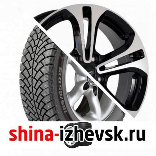 Колесо в сборе BF Goodrich G Force Stud 215/65 R16 Q 102 + СКАД KL-271 6.5xR16 5×114.3 ET50 DIA66.1 Черный глянцевый с полированной лицевой поверхностью в Ижевске